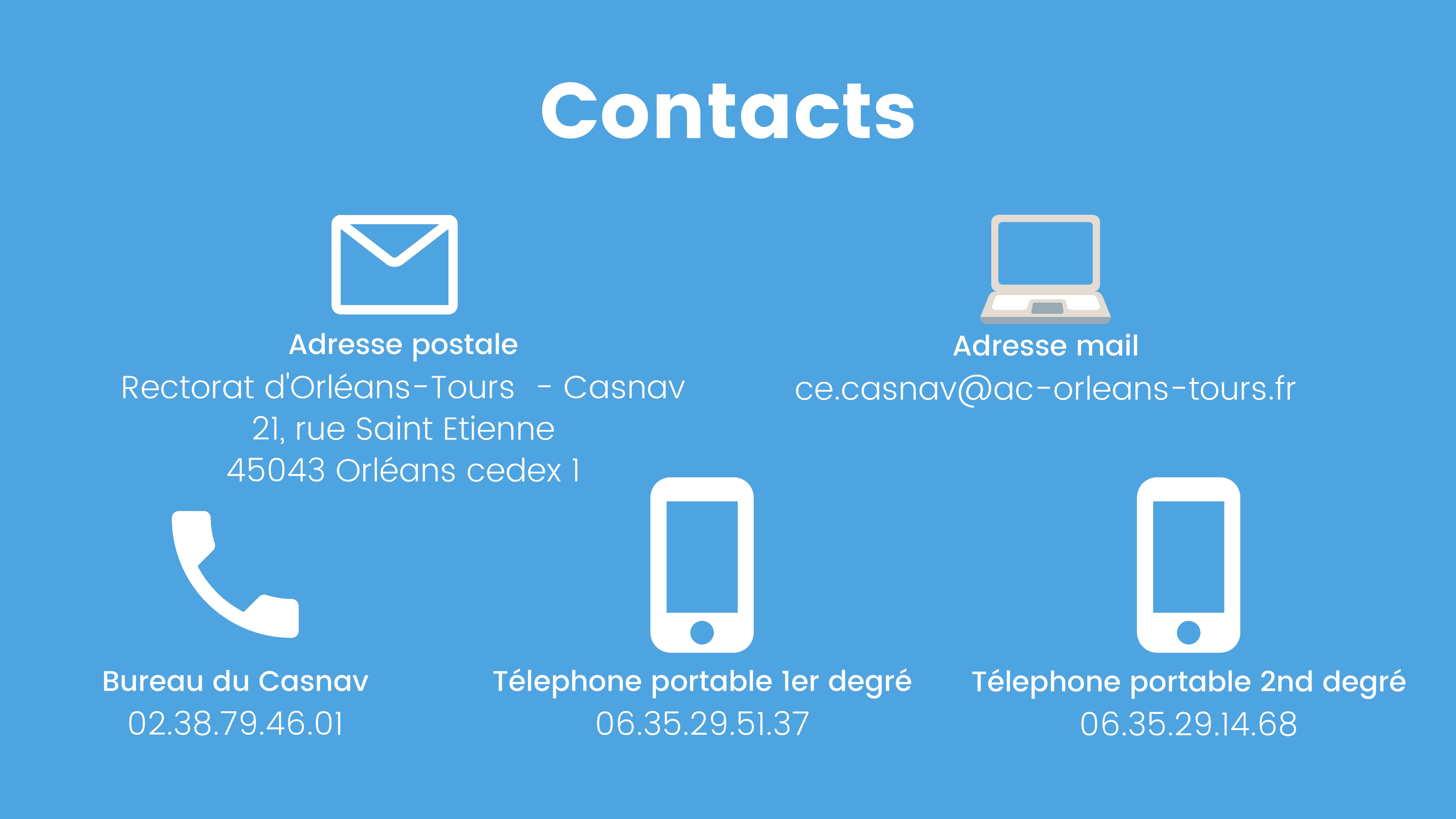 Adresses et numéros de téléphone de contact du Casnav