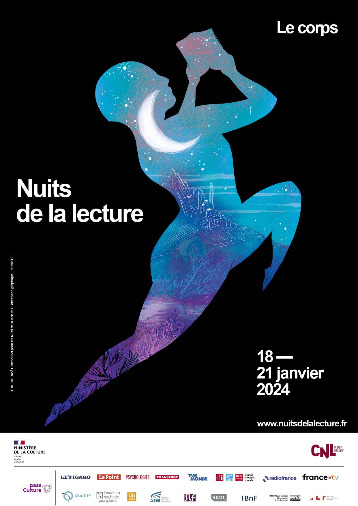 Affiche de l'édition 2024 des Nuits de la lecture