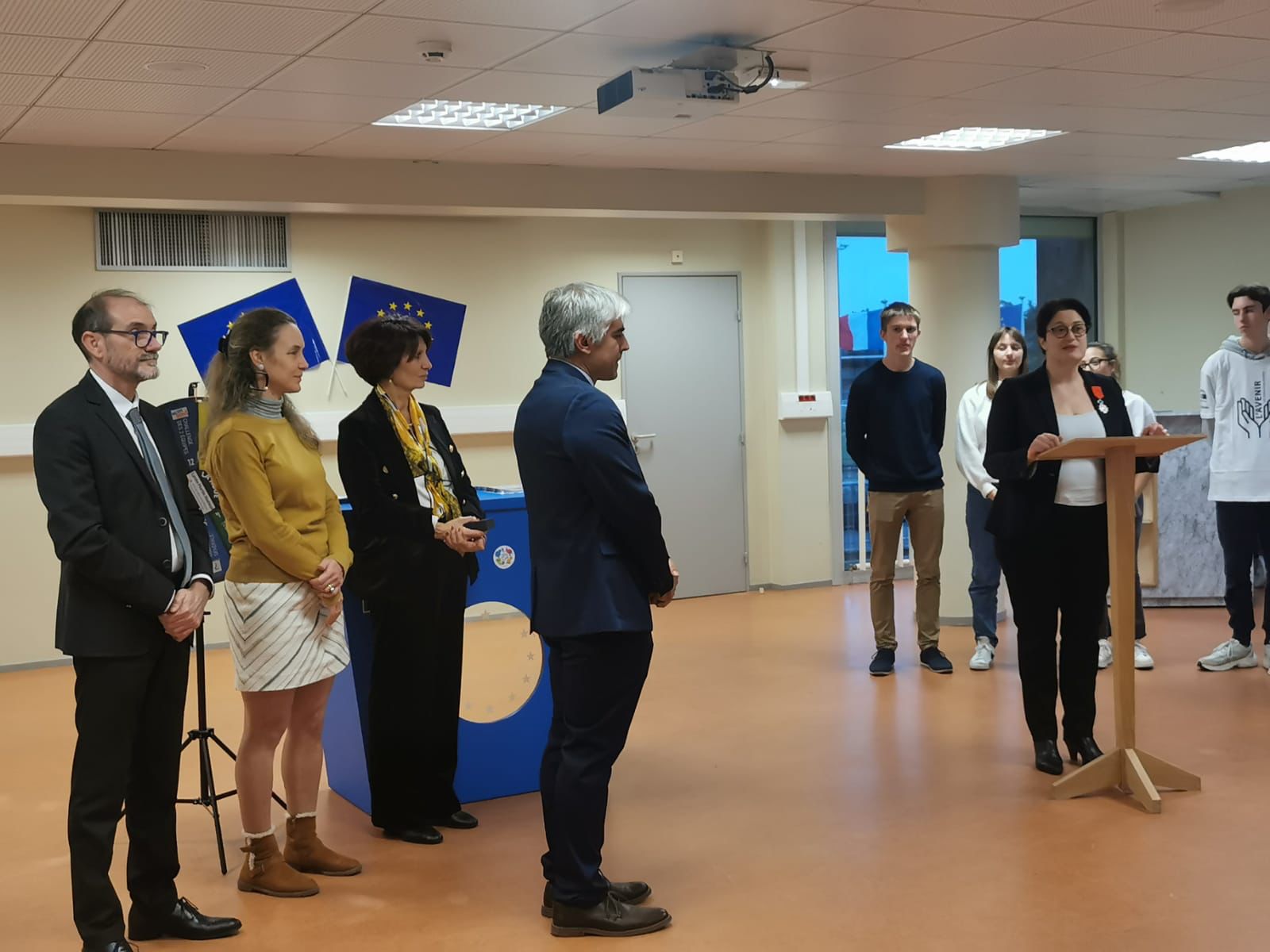 Inauguration de la classe Europa du lycée Martin Nadaud, en présence de Mme Fesseau, directrice de l’agence ERASMUS+ en France – décembre 2023 