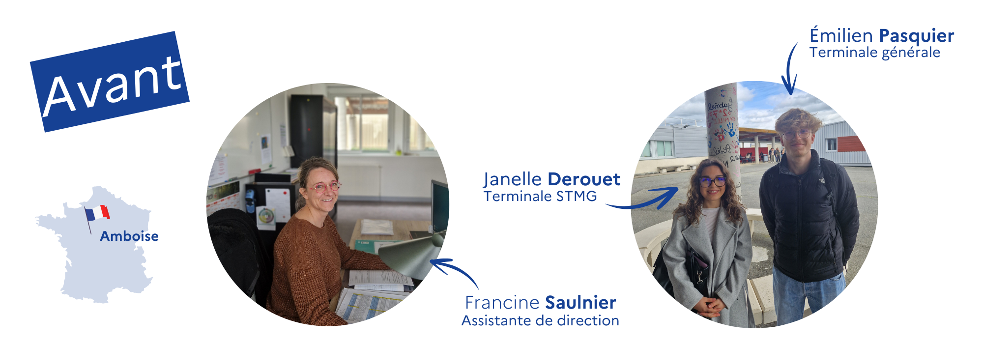 Portraits de Francine, Emilien et Janelle avant leur voyage en Roumanie