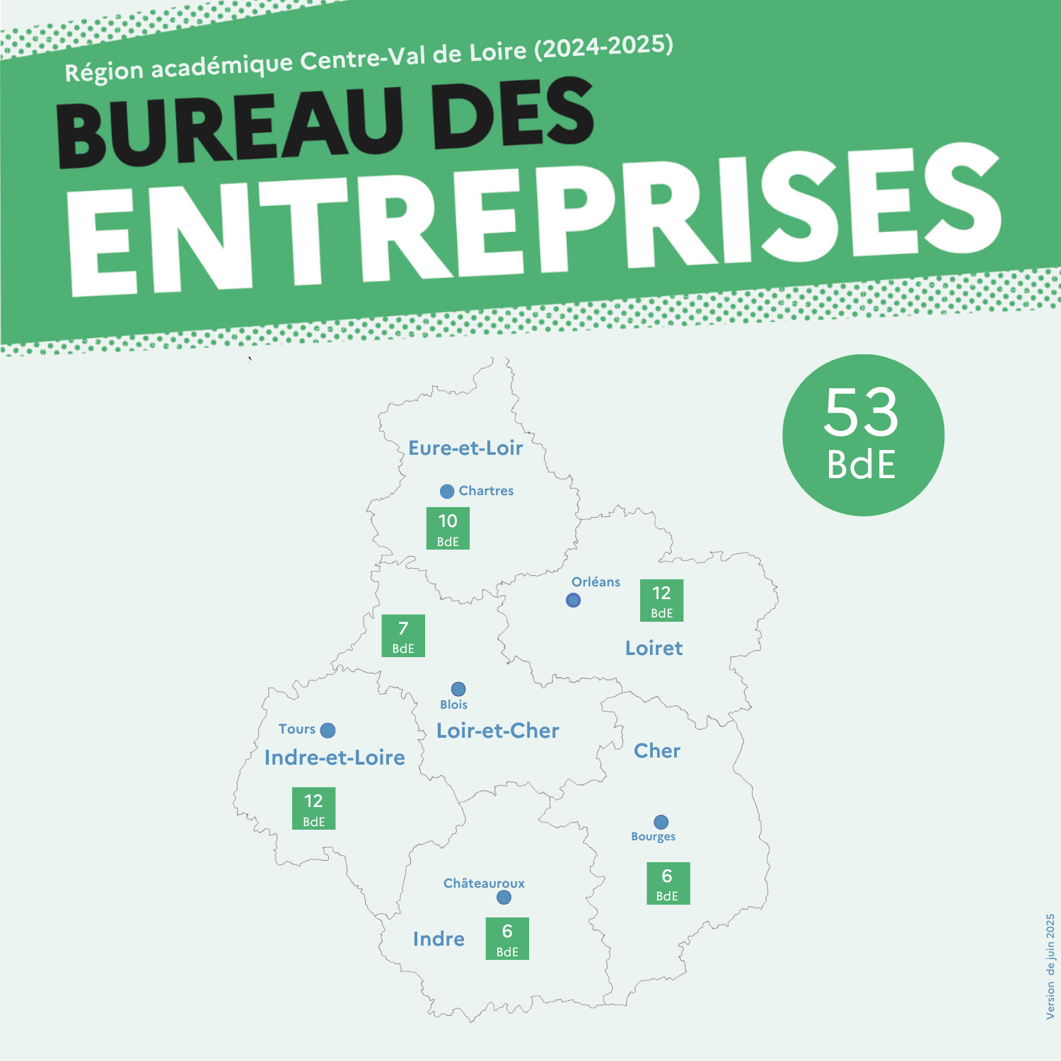 Carte Bureaux des entreprises Centre-Val de Loire 2024-2025