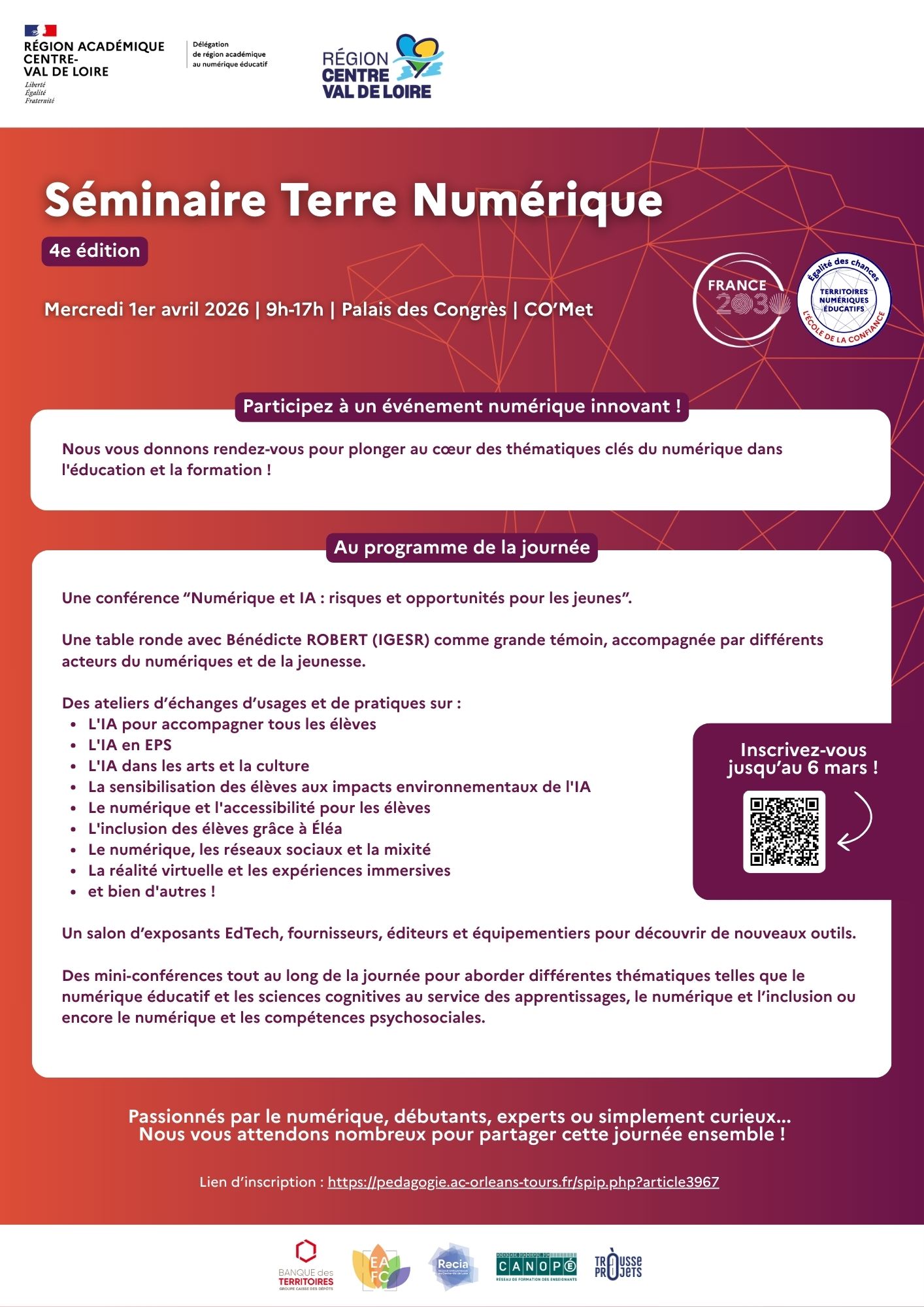 Flyer programme - Séminaire Terre Numérique 2026