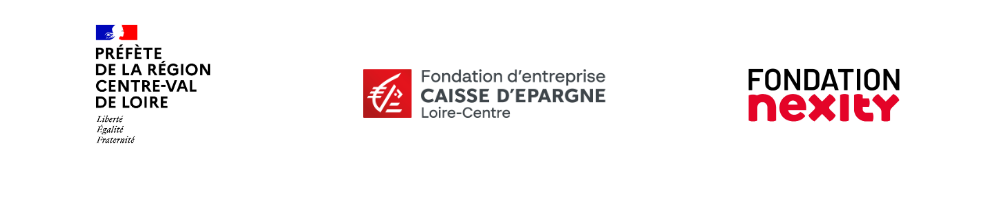 Bloc marque de la préfète de la Région Centre-Val de Loire, logo de la fondation d'entreprise caisse d'épargne Loire Centre, Logo de la fondation Nexity