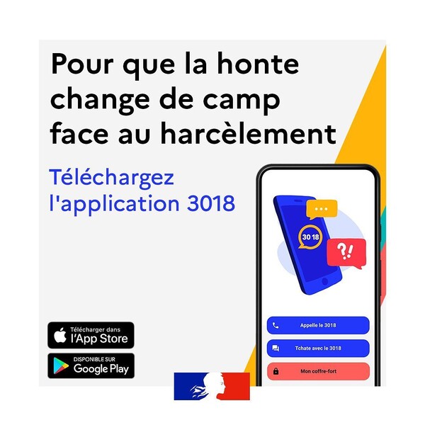 Pour que la honte change de camp face au harcèlement : téléchargez l'application 3018