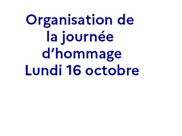 Un temps d'échange et de recueillement dans les écoles et établissements lundi 16 octobre